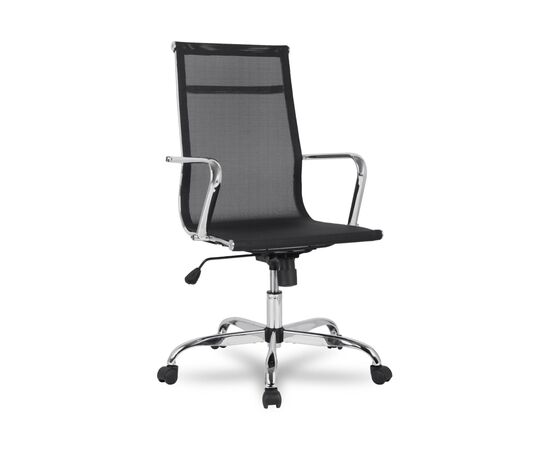 Кресло Колледж H-966F-1 (College H-966F-1) 510x450x1050 Х-966Ф-1/Блак (H-966F-1/Black) Чёрный, Основной цвет: Чёрный, Ширина: 510, Ролики: Полиамид, Стандарт БИФМА 5.1 (BIFMA 5.1), Высота: 1050, Глубина: 450, Материал подлокотников: Хромированная сталь, Вес: 14, Материал крестовины: Хромированная сталь, Материал сиденья: Нейлоновая сетка Меш (Mesh), Механизм: Механизм качания с фиксацией в вертикальном положении, Материал спинки: Нейлоновая сетка Меш (Mesh), Рекомендованная максимальная нагрузка: 120 кг, Объем: 0,06, Артикул: Х-966Ф-1/Блак (H-966F-1/Black), изображение 3post-test