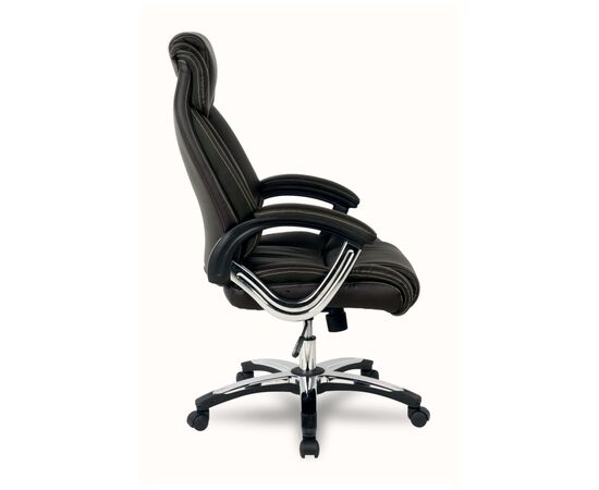 Кресло Колледж Х-8766Л (College H-8766L) 570x480x1130 Х-8766Л-1/Бровн (H-8766L-1/Brown) Кориневый, Ролики: Полиамид, Стандарт БИФМА 5.1 (BIFMA 5.1), Основной цвет: Кориневый, Ширина: 570, Высота: 1130, Глубина: 480, Материал подлокотников: Ударопрочный пластик с кожаными накладками, Вес: 19, Материал крестовины: Стеклонаполненный полиамид 70%ПА (PA)+30%ГФ (GF), Материал сиденья: Кожа ПУ (PU), Механизм: Механизм качания с фиксацией в вертикальном положении, Материал спинки: Кожа ПУ (PU), Рекомендованная максимальная нагрузка: 120 кг, Цвет подлокотников: Коричневый, Объем: 0,16, Артикул: Х-8766Л-1/Бровн (H-8766L-1/Brown), изображение 2post-test