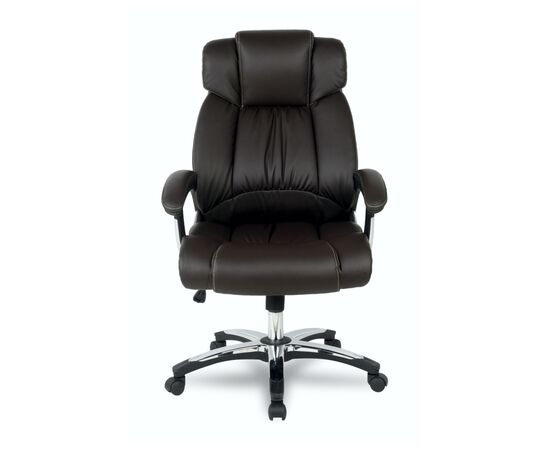 Кресло Колледж Х-8766Л (College H-8766L) 570x480x1130 Х-8766Л-1/Бровн (H-8766L-1/Brown) Кориневый, Ролики: Полиамид, Стандарт БИФМА 5.1 (BIFMA 5.1), Основной цвет: Кориневый, Ширина: 570, Высота: 1130, Глубина: 480, Материал подлокотников: Ударопрочный пластик с кожаными накладками, Вес: 19, Материал крестовины: Стеклонаполненный полиамид 70%ПА (PA)+30%ГФ (GF), Материал сиденья: Кожа ПУ (PU), Механизм: Механизм качания с фиксацией в вертикальном положении, Материал спинки: Кожа ПУ (PU), Рекомендованная максимальная нагрузка: 120 кг, Цвет подлокотников: Коричневый, Объем: 0,16, Артикул: Х-8766Л-1/Бровн (H-8766L-1/Brown), изображение 4post-test