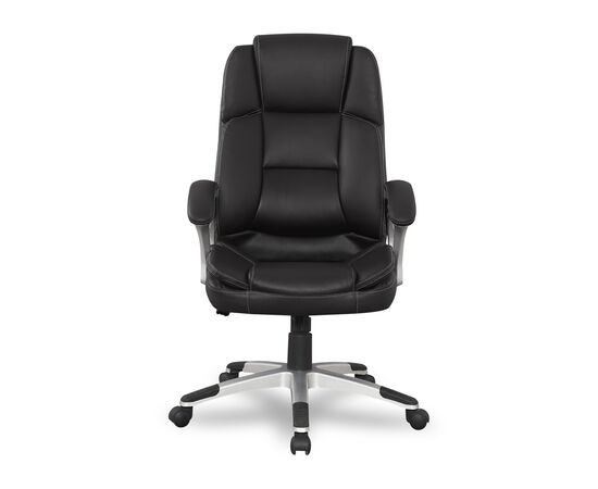 Кресло Колледж БХ-3323 (College BX-3323) 510x510x1100 БКс-3323/Блак (BX-3323/Black) Чёрный, Ролики: Полиамид, Стандарт БИФМА 5.1 (BIFMA 5.1), Основной цвет: Чёрный, Ширина: 510, Высота: 1100, Глубина: 510, Материал подлокотников: Ударопрочный пластик с кожаными накладками, Вес: 16,5, Материал крестовины: Стеклонаполненный полиамид 70%ПА (PA)+30%ГФ (GF), Материал сиденья: Кожа ПУ (PU), Механизм: Механизм качания с фиксацией в вертикальном положении, Материал спинки: Кожа ПУ (PU), Рекомендованная максимальная нагрузка: 120 кг, Цвет подлокотников: Черный, Объем: 0,16, Артикул: БКс-3323/Блак (BX-3323/Black), изображение 2post-test