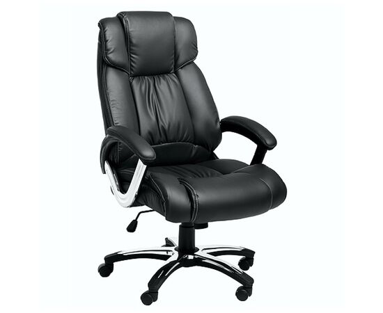 Кресло Колледж Х-8766Л (College H-8766L) 570x480x1130 Х-8766Л-1/Блак (H-8766L-1/Black) Чёрный, Ролики: Полиамид, Стандарт БИФМА 5.1 (BIFMA 5.1), Основной цвет: Чёрный, Ширина: 570, Высота: 1130, Глубина: 480, Материал подлокотников: Ударопрочный пластик с кожаными накладками, Вес: 19, Материал крестовины: Стеклонаполненный полиамид 70%ПА (PA)+30%ГФ (GF), Материал сиденья: Кожа ПУ (PU), Механизм: Механизм качания с фиксацией в вертикальном положении, Материал спинки: Кожа ПУ (PU), Рекомендованная максимальная нагрузка: 120 кг, Цвет подлокотников: Черный, Объем: 0,16, Артикул: Х-8766Л-1/Блак (H-8766L-1/Black), изображение 3post-test
