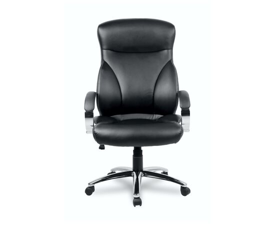 Кресло Колледж H-9582L (College H-9582L) 550x500x1170 Х-9582Л-1К/Блак (H-9582L-1K/Black) Чёрный, Ролики: Полиамид, Стандарт БИФМА 5.1 (BIFMA 5.1), Основной цвет: Чёрный, Ширина: 550, Высота: 1170, Глубина: 500, Материал подлокотников: Хромированная сталь с мягкими накладками, Вес: 23, Материал крестовины: Хромированная сталь, Материал сиденья: Кожа ПУ (PU), Механизм: Механизм качания с фиксацией в вертикальном положении, Материал спинки: Кожа ПУ (PU), Рекомендованная максимальная нагрузка: 120 кг, Цвет подлокотников: Черный, Объем: 0,2, Артикул: Х-9582Л-1К/Блак (H-9582L-1K/Black), изображение 2post-test