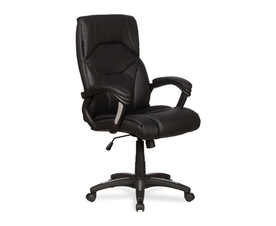 Кресло Колледж БХ-3309 (College BX-3309) 510x530x1100 БКс-3309/Блак (BX-3309/Black) Чёрный, Ролики: Полиамид, Стандарт БИФМА 5.1 (BIFMA 5.1), Основной цвет: Чёрный, Ширина: 510, Высота: 1100, Глубина: 530, Материал подлокотников: Ударопрочный пластик с кожаными накладками, Вес: 17, Материал крестовины: Стеклонаполненный полиамид 70%ПА (PA)+30%ГФ (GF), Материал сиденья: Кожа ПУ (PU), Механизм: Механизм качания с фиксацией в вертикальном положении, Материал спинки: Кожа ПУ (PU), Рекомендованная максимальная нагрузка: 120 кг, Цвет подлокотников: Черный, Объем: 0,17, Артикул: БКс-3309/Блак (BX-3309/Black), изображение 4post-test