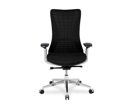 Кресло Колледж HLC-2588F (College HLC-2588F) 520x540x1050 ХЛК-2588Ф/Блак (HLC-2588F/Black) Чёрный, Ролики: Полиамид+полиуретан. Подходят для паркета и ламината, Стандарт БИФМА 5.1 (BIFMA 5.1), Основной цвет: Чёрный, Ширина: 520, Высота: 1050, Глубина: 540, Материал подлокотников: 3Д (D). Литой алюминий с мягкими накладками, Вес: 24,5, Материал крестовины: Литой полированный алюминий, Материал сиденья: Сетка Меш (Mesh), Ткань Доубле Меш (Double Mesh), Механизм: Синхромеханизм качания с фиксацией в 4 положениях, Материал спинки: Сетка Меш (Mesh), Ткань Доубле Меш (Double Mesh), Рекомендованная максимальная нагрузка: 120 кг, Цвет подлокотников: Черный, Объем: 0,19, Артикул: ХЛК-2588Ф/Блак (HLC-2588F/Black), изображение 3post-test