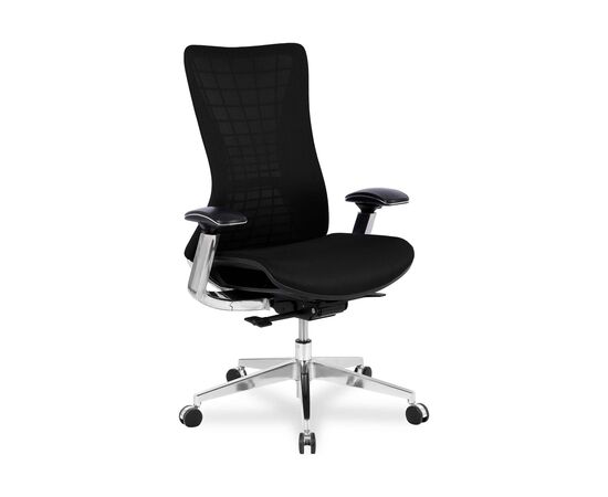 Кресло Колледж HLC-2588F (College HLC-2588F) 520x540x1050 ХЛК-2588Ф/Блак (HLC-2588F/Black) Чёрный, Ролики: Полиамид+полиуретан. Подходят для паркета и ламината, Стандарт БИФМА 5.1 (BIFMA 5.1), Основной цвет: Чёрный, Ширина: 520, Высота: 1050, Глубина: 540, Материал подлокотников: 3Д (D). Литой алюминий с мягкими накладками, Вес: 24,5, Материал крестовины: Литой полированный алюминий, Материал сиденья: Сетка Меш (Mesh), Ткань Доубле Меш (Double Mesh), Механизм: Синхромеханизм качания с фиксацией в 4 положениях, Материал спинки: Сетка Меш (Mesh), Ткань Доубле Меш (Double Mesh), Рекомендованная максимальная нагрузка: 120 кг, Цвет подлокотников: Черный, Объем: 0,19, Артикул: ХЛК-2588Ф/Блак (HLC-2588F/Black), изображение 4post-test