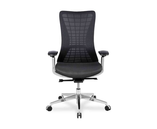Кресло Колледж HLC-2588F (College HLC-2588F) 520x540x1050 ХЛК-2588Ф/Грей (HLC-2588F/Grey) Серый, Ролики: Полиамид+полиуретан. Подходят для паркета и ламината, Стандарт БИФМА 5.1 (BIFMA 5.1), Основной цвет: Серый, Ширина: 520, Высота: 1050, Глубина: 540, Материал подлокотников: 3Д (D). Литой алюминий с мягкими накладками, Вес: 24,5, Материал крестовины: Литой полированный алюминий, Материал сиденья: Сетка Меш (Mesh), Ткань Доубле Меш (Double Mesh), Механизм: Синхромеханизм качания с фиксацией в 4 положениях, Материал спинки: Сетка Меш (Mesh), Ткань Доубле Меш (Double Mesh), Рекомендованная максимальная нагрузка: 120 кг, Цвет подлокотников: Серый, Объем: 0,19, Артикул: ХЛК-2588Ф/Грей (HLC-2588F/Grey), изображение 3post-test