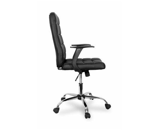Кресло Колледж БХ-3619 (College BX-3619) 500x490x1020 БКс-3619/Блак (BX-3619/Black) Чёрный, Ролики: Полиамид, Стандарт БИФМА 5.1 (BIFMA 5.1), Основной цвет: Чёрный, Ширина: 500, Высота: 1020, Глубина: 490, Материал подлокотников: Ударопрочный пластик, Вес: 15, Материал крестовины: Хромированная сталь, Материал сиденья: Кожа ПУ (PU), Механизм: Механизм качания с фиксацией в вертикальном положении, Материал спинки: Кожа ПУ (PU), Рекомендованная максимальная нагрузка: 120 кг, Цвет подлокотников: Черный, Объем: 0,12, Артикул: БКс-3619/Блак (BX-3619/Black), изображение 2post-test