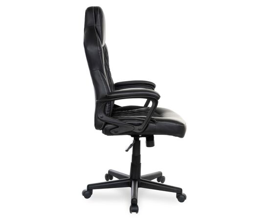 Кресло Колледж БХ-3769 (College BX-3769) 520x510x1120 БКс-3769/Блак (BX-3769/Black) Чёрный, Ролики: Полиамид, Стандарт БИФМА 5.1 (BIFMA 5.1), Основной цвет: Чёрный, Ширина: 520, Высота: 1120, Глубина: 510, Материал подлокотников: Ударопрочный пластик с кожаными накладками, Вес: 14,5, Материал крестовины: Стеклонаполненный полиамид 70%ПА (PA)+30%ГФ (GF), Материал сиденья: Кожа ПУ (PU), Ткань, Механизм: Механизм качания с фиксацией в вертикальном положении, Материал спинки: Кожа ПУ (PU), Ткань, Рекомендованная максимальная нагрузка: 120 кг, Цвет подлокотников: Черный, Объем: 0,16, Артикул: БКс-3769/Блак (BX-3769/Black), изображение 3post-test