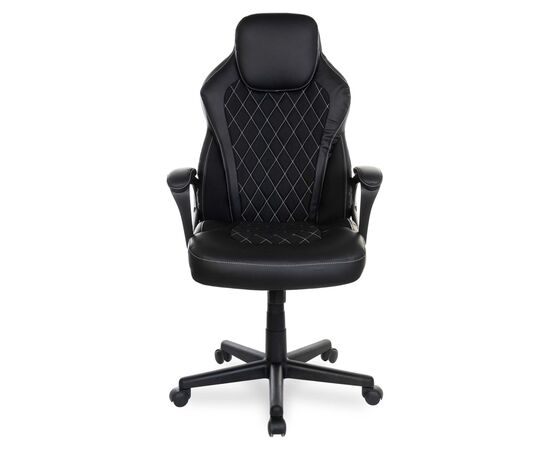 Кресло Колледж БХ-3769 (College BX-3769) 520x510x1120 БКс-3769/Блак (BX-3769/Black) Чёрный, Ролики: Полиамид, Стандарт БИФМА 5.1 (BIFMA 5.1), Основной цвет: Чёрный, Ширина: 520, Высота: 1120, Глубина: 510, Материал подлокотников: Ударопрочный пластик с кожаными накладками, Вес: 14,5, Материал крестовины: Стеклонаполненный полиамид 70%ПА (PA)+30%ГФ (GF), Материал сиденья: Кожа ПУ (PU), Ткань, Механизм: Механизм качания с фиксацией в вертикальном положении, Материал спинки: Кожа ПУ (PU), Ткань, Рекомендованная максимальная нагрузка: 120 кг, Цвет подлокотников: Черный, Объем: 0,16, Артикул: БКс-3769/Блак (BX-3769/Black), изображение 4post-test