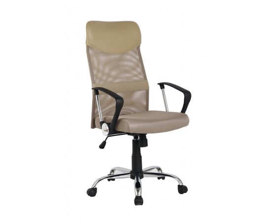 Кресло Колледж H-935L-2 (College H-935L-2) 470x540x1070 Х-935Л-2/Беиге (H-935L-2/Beige) Бежевый, Ролики: Полиамид+полиуретан. Подходят для паркета и ламината, Стандарт БИФМА 5.1 (BIFMA 5.1), Основной цвет: Бежевый, Ширина: 470, Высота: 1070, Глубина: 540, Материал подлокотников: Ударопрочный пластик с хромированными вставками, Вес: 14,5, Материал крестовины: Хромированная сталь, Материал сиденья: Кожа ПУ (PU), Сетка Меш (Mesh), Ткань Доубле Меш (Double Mesh), Механизм: Механизм качания с фиксацией в вертикальном положении, Материал спинки: Кожа ПУ (PU), Сетка Меш (Mesh), Ткань Доубле Меш (Double Mesh), Рекомендованная максимальная нагрузка: 120 кг, Цвет подлокотников: Черный, Объем: 0,12, Артикул: Х-935Л-2/Беиге (H-935L-2/Beige), изображение 2post-test