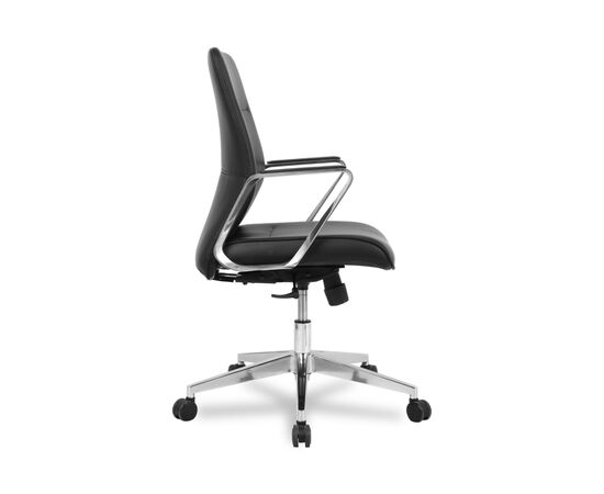 Кресло Колледж HLC-2415L-2 (College HLC-2415L-2) 520x480x980 ХЛК-2415Л-2/Блак (HLC-2415L-2/Black) Чёрный, Ролики: Полиамид+полиуретан. Подходят для паркета и ламината, Стандарт БИФМА 5.1 (BIFMA 5.1), Основной цвет: Чёрный, Ширина: 520, Высота: 980, Глубина: 480, Материал подлокотников: Литой алюминий с накладками, Вес: 20, Материал крестовины: Хромированная сталь, Материал сиденья: Кожа ПУ (PU), Механизм: Синхромеханизм качания с фиксацией в 3х положениях, Материал спинки: Кожа ПУ (PU), Рекомендованная максимальная нагрузка: 120 кг, Цвет подлокотников: Черный, Объем: 0,15, Артикул: ХЛК-2415Л-2/Блак (HLC-2415L-2/Black), изображение 3post-test