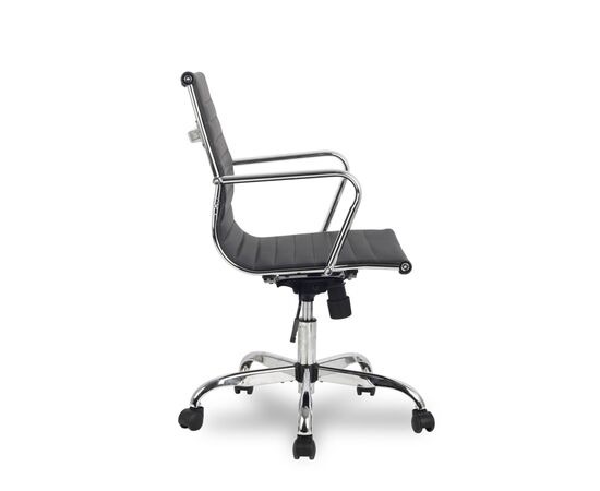 Кресло Колледж H-966L-2 (College H-966L-2) 510x450x880 Х-966Л-2/Блак (H-966L-2/Black) Чёрный, Основной цвет: Чёрный, Ширина: 510, Ролики: Полиамид, Стандарт БИФМА 5.1 (BIFMA 5.1), Высота: 880, Глубина: 450, Материал подлокотников: Хромированная сталь, Вес: 14, Материал крестовины: Хромированная сталь, Материал сиденья: Кожа ПУ (PU), Механизм: Механизм качания с фиксацией в вертикальном положении, Материал спинки: Кожа ПУ (PU), Рекомендованная максимальная нагрузка: 120 кг, Объем: 0,06, Артикул: Х-966Л-2/Блак (H-966L-2/Black), изображение 2post-test