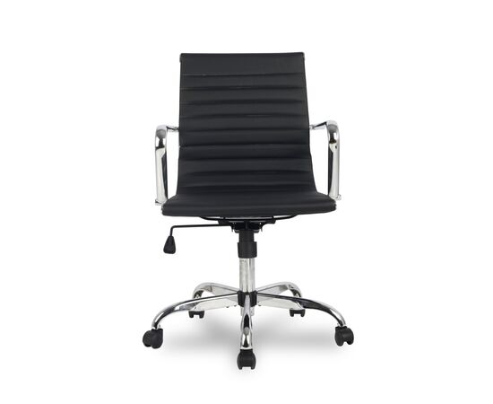 Кресло Колледж H-966L-2 (College H-966L-2) 510x450x880 Х-966Л-2/Блак (H-966L-2/Black) Чёрный, Основной цвет: Чёрный, Ширина: 510, Ролики: Полиамид, Стандарт БИФМА 5.1 (BIFMA 5.1), Высота: 880, Глубина: 450, Материал подлокотников: Хромированная сталь, Вес: 14, Материал крестовины: Хромированная сталь, Материал сиденья: Кожа ПУ (PU), Механизм: Механизм качания с фиксацией в вертикальном положении, Материал спинки: Кожа ПУ (PU), Рекомендованная максимальная нагрузка: 120 кг, Объем: 0,06, Артикул: Х-966Л-2/Блак (H-966L-2/Black), изображение 4post-test