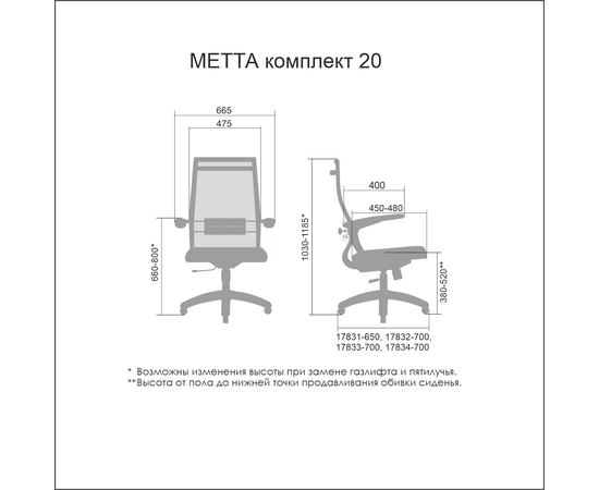 Кресло МЕТТА Комплект 20 МЕТТА Комплект 20 Темно-серый, Основной цвет: Темно-серый, Материал крестовины: Хром овал, изображение 4post-test
