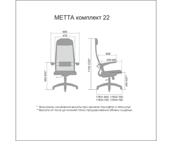 Кресло МЕТТА Комплект 22 МЕТТА Комплект 22 Чёрный, Основной цвет: Чёрный, Материал крестовины: хром прямой, Подголовник: Да, изображение 4post-test