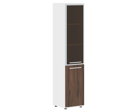 Шкаф комбинированный с дверьми в металлической раме Эдис (Edis) 852x430x1967 ЕХКС 85.7 (EHCS 85.7) Белый/Дуб Денвер темный, Основной цвет: Белый/Дуб Денвер темный, Ширина: 852, Высота: 1967, Глубина: 430, Каркас: ЛДСП, Артикул: ЕХКС 85.7 (EHCS 85.7), изображение 2post-test