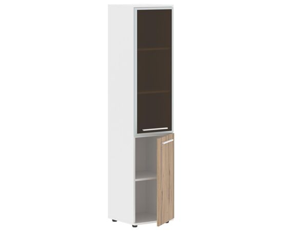 Шкаф комбинированный с дверьми в металлической раме Эдис (Edis) 852x430x1967 ЕХКС 85.7 (EHCS 85.7) Белый/Дуб Денвер светлый, Основной цвет: Белый/Дуб Денвер светлый, Ширина: 852, Высота: 1967, Глубина: 430, Каркас: ЛДСП, Артикул: ЕХКС 85.7 (EHCS 85.7), изображение 2post-test