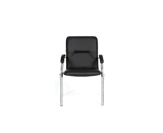 Кресло для посетителя Чейрмэн 850 Эн (CHAIRMAN 850N) 605x540x860 Чёрный, Основной цвет: Чёрный, Ширина: 605, Ролики: Нет, Высота: 860, Глубина: 540, Каркас: немонолитный, Материал подлокотников: Металлические хромированные с мягкими накладками, обитыми экокожей, Вес: 6,5, Материал сиденья: экокожа, Механизм: Нет, Материал спинки: экокожа, Рекомендованная максимальная нагрузка: до 100 кг, изображение 2post-test