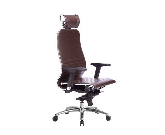 Кресло Самурай К-3 (Samurai K-3).04 К-3.04 (K-3.04) Коричневый, Основной цвет: Коричневый, Вес: 25,58, Пятилучье форма: Овал, Материал крестовины: Хром, Подголовник: Да, Объем: 0,1578, изображение 2post-test