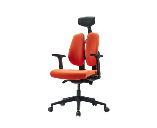 Кресло Дуорест D2-200 (Duorest D2-200) 690x560x610 Д2-200 (D2-200) Оранжевый, Основной цвет: Оранжевый, Ширина: 690, Ролики: 50 мм, Высота: 610, Глубина: 560, Материал подлокотников: 3Д (3D), Вес: 26, Материал сиденья: Ткань Д2 (D2), Подголовник: есть, Материал спинки: Ткань Д2 (D2), Цвет крестовины: Черный, Артикул: Д2-200 (D2-200), изображение 2post-test