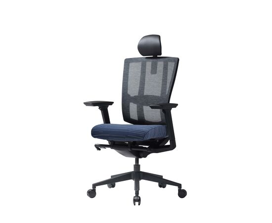 Кресло Дуорест (Duorest) BR-200C-T латекс 690x560x610 БР-200К-Т (BR-200C-T) латекс Черный/Синий, Основной цвет: Черный/Синий, Ширина: 690, Ролики: 60 мм, Высота: 610, Глубина: 560, Материал подлокотников: 3Д (3D), Вес: 26, Материал сиденья: Ткань БАМБОО (BAMBOO), Подголовник: есть, Материал спинки: Сетка черная, Рекомендованная максимальная нагрузка: 130 кг, Артикул: БР-200К-Т (BR-200C-T) латекс, изображение 2post-test