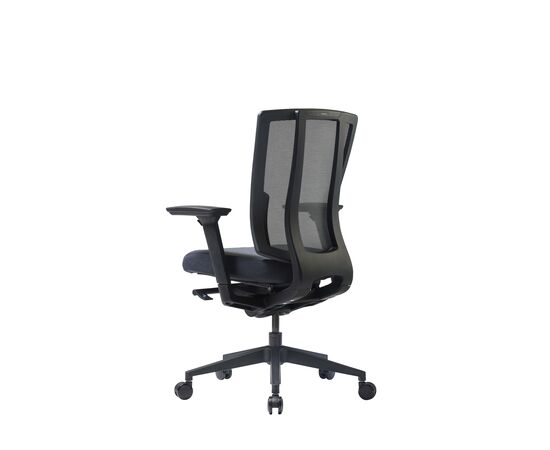 Кресло Дуорест БР (Duorest BR)-050С 690x560x610 БР-050К (BR-050C) Чёрный, Основной цвет: Чёрный, Ширина: 690, Ролики: 60 мм, Высота: 610, Глубина: 560, Материал подлокотников: 3Д (3D), Вес: 26, Материал сиденья: Ткань ЕК34, Материал спинки: Сетка черная, Артикул: БР-050К (BR-050C), изображение 4post-test