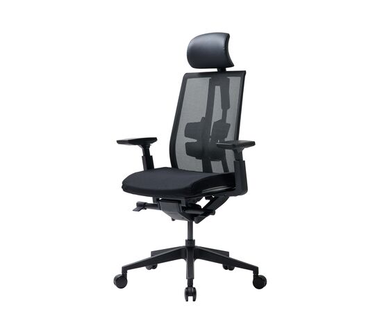 Кресло Дуорест Д3-ХС (Duorest D3-HS) 690x560x610 Д3-ХС (D3-HS) Чёрный, Ролики: 60 мм, Основной цвет: Чёрный, Ширина: 690, Высота: 610, Глубина: 560, Вес: 26, Материал крестовины: Пластиковая, Материал сиденья: Ткань ВТ (WT), Регулировка подголовника: 2Д (2D), Материал спинки: Сетка КАТЕ (KATE), Рекомендованная максимальная нагрузка: 130 кг, Цвет крестовины: Черный, Артикул: Д3-ХС (D3-HS), изображение 3post-test