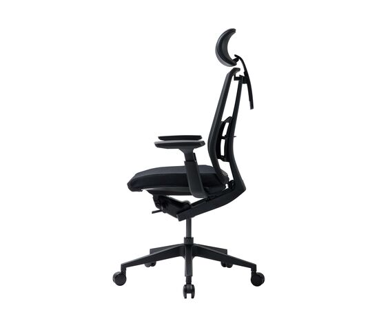 Кресло Дуорест Д3-ХС (Duorest D3-HS) 690x560x610 Д3-ХС (D3-HS) Чёрный, Ролики: 60 мм, Основной цвет: Чёрный, Ширина: 690, Высота: 610, Глубина: 560, Вес: 26, Материал крестовины: Пластиковая, Материал сиденья: Ткань ВТ (WT), Регулировка подголовника: 2Д (2D), Материал спинки: Сетка КАТЕ (KATE), Рекомендованная максимальная нагрузка: 130 кг, Цвет крестовины: Черный, Артикул: Д3-ХС (D3-HS), изображение 4post-test