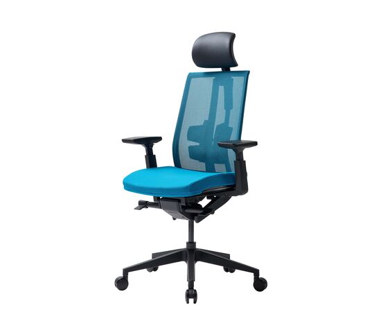 Кресло Дуорест Д3-ХС (Duorest D3-HS) 690x560x610 Д3-ХС (D3-HS) Ярко-синий, Ролики: 60 мм, Основной цвет: Ярко-синий, Ширина: 690, Высота: 610, Глубина: 560, Вес: 26, Материал крестовины: Пластиковая, Материал сиденья: Ткань ВТ (WT), Регулировка подголовника: 2Д (2D), Материал спинки: Сетка КАТЕ (KATE), Рекомендованная максимальная нагрузка: 130 кг, Цвет крестовины: Черный, Артикул: Д3-ХС (D3-HS), изображение 4post-test