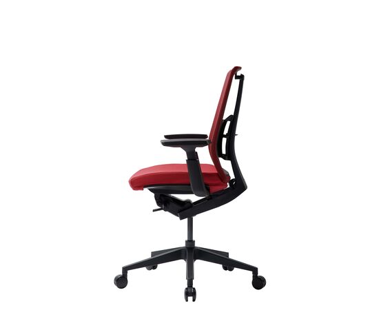 Кресло Дуорест Д3-С (Duorest D3-S) 690x560x610 Д3-С (D3-S) Красный, Ролики: 60 мм, Основной цвет: Красный, Ширина: 690, Высота: 610, Глубина: 560, Материал подлокотников: 2D, Вес: 26, Материал сиденья: Ткань ВТ (WT), Подголовник: Нет, Материал спинки: Сетка КАТЕ (KATE), Артикул: Д3-С (D3-S), изображение 2post-test