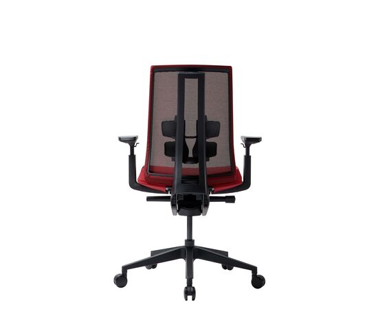 Кресло Дуорест Д3-С (Duorest D3-S) 690x560x610 Д3-С (D3-S) Красный, Ролики: 60 мм, Основной цвет: Красный, Ширина: 690, Высота: 610, Глубина: 560, Материал подлокотников: 2D, Вес: 26, Материал сиденья: Ткань ВТ (WT), Подголовник: Нет, Материал спинки: Сетка КАТЕ (KATE), Артикул: Д3-С (D3-S), изображение 3post-test