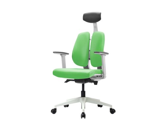 Кресло Дуорест D2-200В (Duorest D2-200W) белая рама 690x560x610 Д2-200В (D2-200W) белая рама Зеленый, Основной цвет: Зеленый, Ширина: 690, Ролики: 50 мм, Высота: 610, Глубина: 560, Материал подлокотников: 3Д (3D), Вес: 26, Материал сиденья: Ткань Д2 (D2), Подголовник: есть, Материал спинки: Ткань Д2 (D2), Цвет крестовины: Белый, Артикул: Д2-200В (D2-200W) белая рама, изображение 2post-test