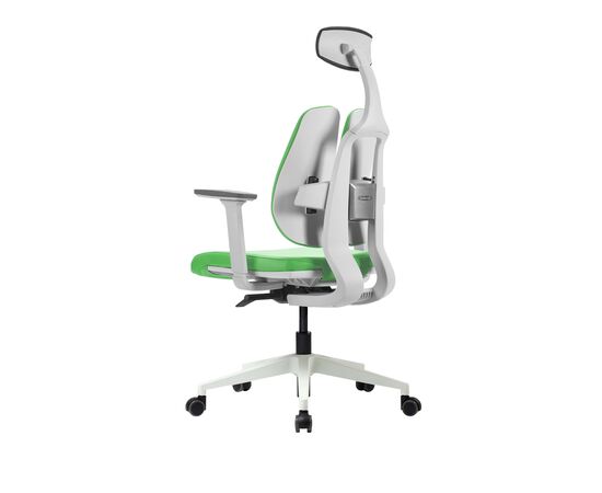 Кресло Дуорест D2-200В (Duorest D2-200W) белая рама 690x560x610 Д2-200В (D2-200W) белая рама Зеленый, Основной цвет: Зеленый, Ширина: 690, Ролики: 50 мм, Высота: 610, Глубина: 560, Материал подлокотников: 3Д (3D), Вес: 26, Материал сиденья: Ткань Д2 (D2), Подголовник: есть, Материал спинки: Ткань Д2 (D2), Цвет крестовины: Белый, Артикул: Д2-200В (D2-200W) белая рама, изображение 4post-test