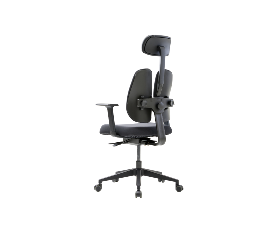 Кресло Дуорест D2500Г-ДАС (Duorest D2500G-DAS) 690x560x610 Д2500Г-ДАС (D2500G-DAS) Чёрный, Ролики: 50 мм, Основной цвет: Чёрный, Ширина: 690, Высота: 610, Глубина: 560, Материал подлокотников: 1Д (1D), Вес: 26, Материал сиденья: Ткань ЕК20 (EK20), Подголовник: есть, Материал спинки: Ткань ЕК20 (EK20), Рекомендованная максимальная нагрузка: 130 кг, Цвет крестовины: Черный, Артикул: Д2500Г-ДАС (D2500G-DAS), изображение 2post-test