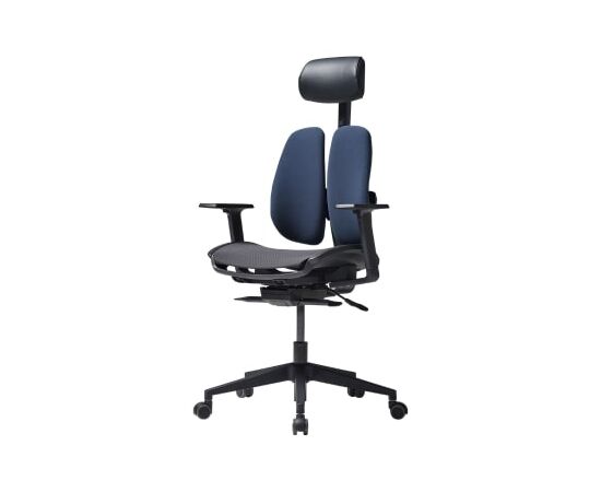 Кресло Дуорест D2500Г-ДАМ (Duorest D2500G-DAM) 690x560x610 Д2500Г-ДАМ (D2500G-DAM) Синий/Черный, Основной цвет: Синий/Черный, Ширина: 690, Ролики: 50 мм, Высота: 610, Глубина: 560, Материал подлокотников: 1Д (1D), Вес: 26, Материал сиденья: Сетка ИД-102 (ID-102), Подголовник: есть, Материал спинки: Ткань ЕК20 (EK20), Цвет крестовины: Черный, Артикул: Д2500Г-ДАМ (D2500G-DAM), изображение 2post-test