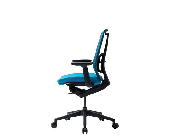 Кресло Дуорест Д3-С (Duorest D3-S) 690x560x610 Д3-С (D3-S) Ярко-синий, Ролики: 60 мм, Основной цвет: Ярко-синий, Ширина: 690, Высота: 610, Глубина: 560, Материал подлокотников: 2D, Вес: 26, Материал сиденья: Ткань ВТ (WT), Подголовник: Нет, Материал спинки: Сетка КАТЕ (KATE), Артикул: Д3-С (D3-S), изображение 3post-test