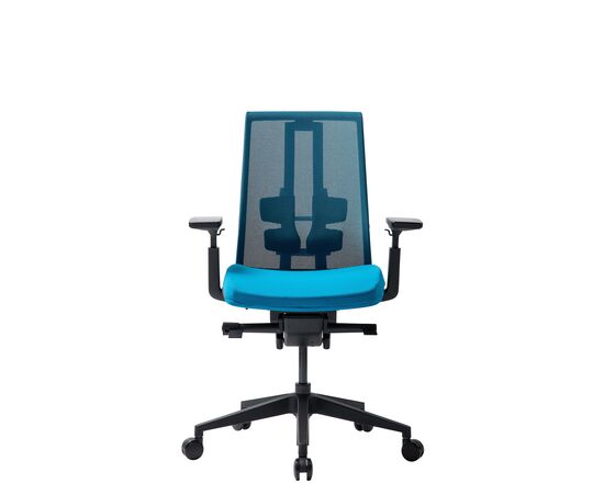Кресло Дуорест Д3-С (Duorest D3-S) 690x560x610 Д3-С (D3-S) Ярко-синий, Ролики: 60 мм, Основной цвет: Ярко-синий, Ширина: 690, Высота: 610, Глубина: 560, Материал подлокотников: 2D, Вес: 26, Материал сиденья: Ткань ВТ (WT), Подголовник: Нет, Материал спинки: Сетка КАТЕ (KATE), Артикул: Д3-С (D3-S), изображение 5post-test
