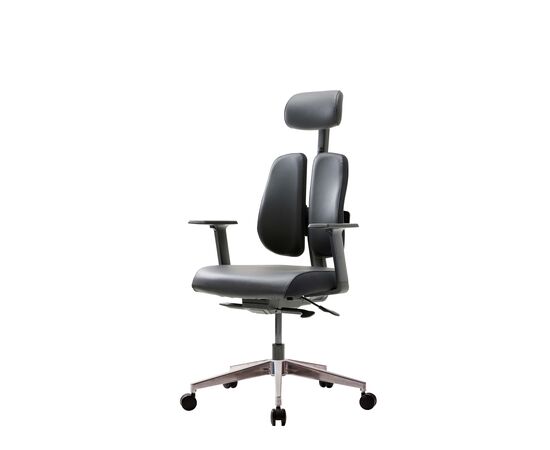 Кресло Дуорест D2500Г-ДАСЛ (Duorest D2500G-DASL) 690x560x610 Д2500Г-ДАСЛ (D2500G-DASL) Чёрный, Ролики: 50 мм, Основной цвет: Чёрный, Ширина: 690, Высота: 610, Глубина: 560, Вес: 26, Материал сиденья: экокожа, Подголовник: есть, Материал спинки: экокожа, Цвет крестовины: Черный, Артикул: Д2500Г-ДАСЛ (D2500G-DASL), изображение 3post-test