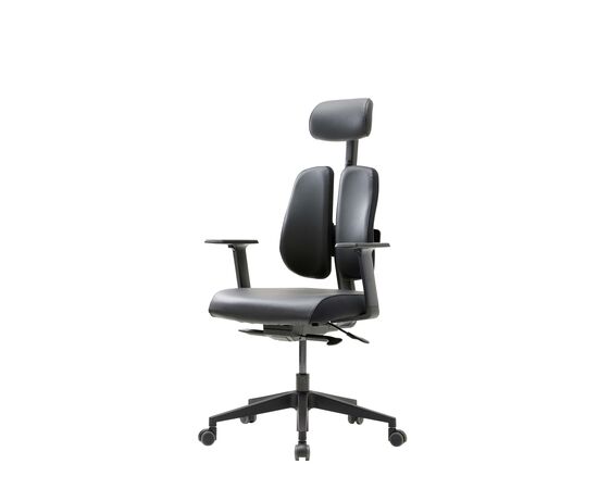 Кресло Дуорест D2500Г-ДАСЛ (Duorest D2500G-DASL) 690x560x610 Д2500Г-ДАСЛ (D2500G-DASL) Чёрный, Ролики: 50 мм, Основной цвет: Чёрный, Ширина: 690, Высота: 610, Глубина: 560, Вес: 26, Материал сиденья: экокожа, Подголовник: есть, Материал спинки: экокожа, Цвет крестовины: Черный, Артикул: Д2500Г-ДАСЛ (D2500G-DASL), изображение 4post-test