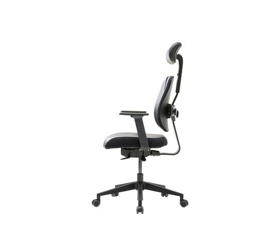 Кресло Дуорест D2500Г-ДАСЛ (Duorest D2500G-DASL) 690x560x610 Д2500Г-ДАСЛ (D2500G-DASL) Чёрный, Ролики: 50 мм, Основной цвет: Чёрный, Ширина: 690, Высота: 610, Глубина: 560, Вес: 26, Материал сиденья: экокожа, Подголовник: есть, Материал спинки: экокожа, Цвет крестовины: Черный, Артикул: Д2500Г-ДАСЛ (D2500G-DASL), изображение 5post-test