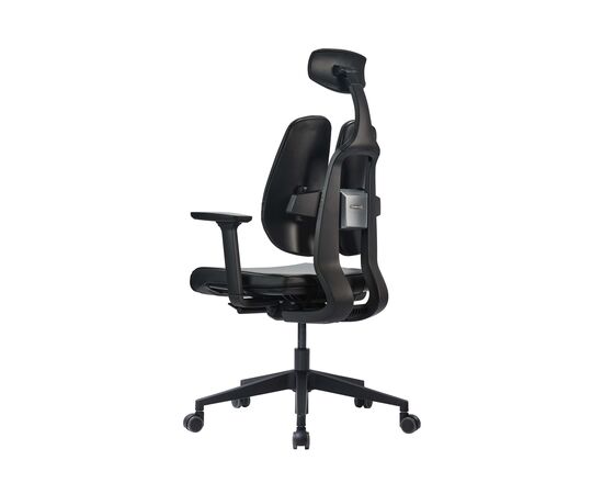 Кресло Дуорест D2-200 (Duorest D2-200) 690x560x610 Д2-200 (D2-200) Чёрный, Основной цвет: Чёрный, Ширина: 690, Ролики: 50 мм, Высота: 610, Глубина: 560, Материал подлокотников: 3Д (3D), Вес: 26, Материал сиденья: экокожа, Подголовник: есть, Материал спинки: экокожа, Цвет крестовины: Черный, Артикул: Д2-200 (D2-200), изображение 3post-test