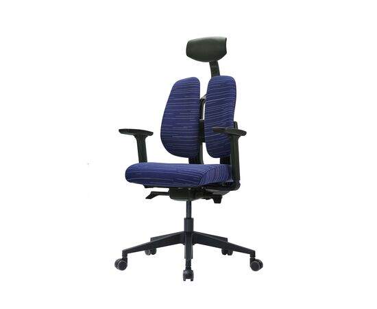 Кресло Дуорест D2-200-ТС (Duorest D2-200-TS) латекс 690x560x610 Д2-200-ТС (D2-200-TS) латекс Синий, Основной цвет: Синий, Ширина: 690, Ролики: 50 мм, Высота: 610, Глубина: 560, Материал подлокотников: 3Д (3D), Вес: 26, Материал сиденья: Ткань БАМБОО (BAMBOO), Подголовник: есть, Материал спинки: Ткань БАМБОО (BAMBOO), Цвет крестовины: Черный, Артикул: Д2-200-ТС (D2-200-TS) латекс, изображение 2post-test
