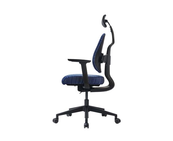 Кресло Дуорест D2-200-ТС (Duorest D2-200-TS) латекс 690x560x610 Д2-200-ТС (D2-200-TS) латекс Синий, Основной цвет: Синий, Ширина: 690, Ролики: 50 мм, Высота: 610, Глубина: 560, Материал подлокотников: 3Д (3D), Вес: 26, Материал сиденья: Ткань БАМБОО (BAMBOO), Подголовник: есть, Материал спинки: Ткань БАМБОО (BAMBOO), Цвет крестовины: Черный, Артикул: Д2-200-ТС (D2-200-TS) латекс, изображение 3post-test