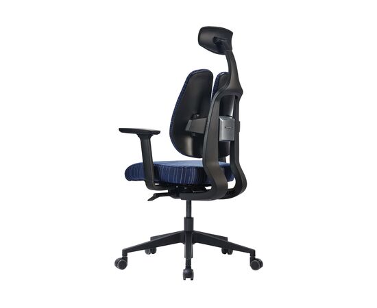 Кресло Дуорест D2-200-ТС (Duorest D2-200-TS) латекс 690x560x610 Д2-200-ТС (D2-200-TS) латекс Синий, Основной цвет: Синий, Ширина: 690, Ролики: 50 мм, Высота: 610, Глубина: 560, Материал подлокотников: 3Д (3D), Вес: 26, Материал сиденья: Ткань БАМБОО (BAMBOO), Подголовник: есть, Материал спинки: Ткань БАМБОО (BAMBOO), Цвет крестовины: Черный, Артикул: Д2-200-ТС (D2-200-TS) латекс, изображение 4post-test