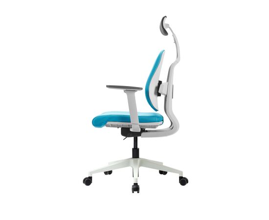 Кресло Дуорест D2-200В (Duorest D2-200W) белая рама 690x560x610 Д2-200В (D2-200W) белая рама Синий, Основной цвет: Синий, Ширина: 690, Ролики: 50 мм, Высота: 610, Глубина: 560, Материал подлокотников: 3Д (3D), Вес: 26, Материал сиденья: Ткань Кв7 (Q7), Подголовник: есть, Материал спинки: Ткань Кв7 (Q7), Цвет крестовины: Белый, Артикул: Д2-200В (D2-200W) белая рама, изображение 4post-test