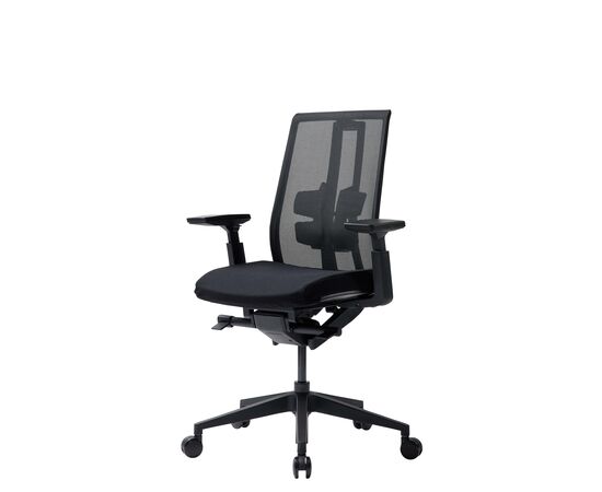 Кресло Дуорест Д3-С (Duorest D3-S) 690x560x610 Д3-С (D3-S) Чёрный, Ролики: 60 мм, Основной цвет: Чёрный, Ширина: 690, Высота: 610, Глубина: 560, Материал подлокотников: 2D, Вес: 26, Материал сиденья: Ткань ВТ (WT), Подголовник: Нет, Материал спинки: Сетка КАТЕ (KATE), Артикул: Д3-С (D3-S), изображение 5post-test
