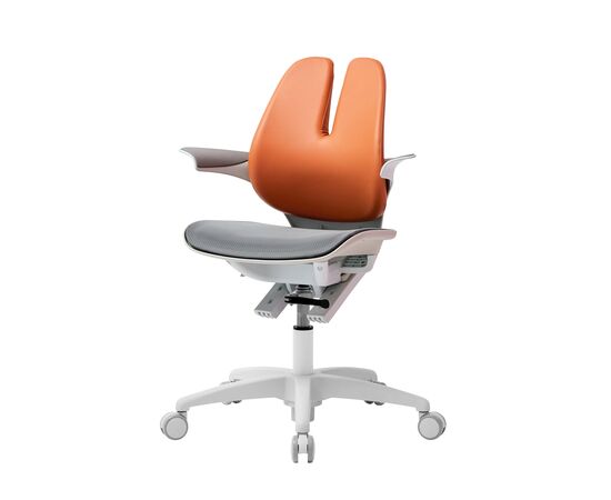Кресло Дуорест РА-070МДС (Duorest RA-070MDS) 690x560x610 РА-070МДС (RA-070MDS) Коричневый/серый, Основной цвет: Коричневый/серый, Ширина: 690, Высота: 610, Глубина: 560, Вес: 26, Материал крестовины: 5-лучевая база, Материал сиденья: Сетка Ясень, Механизм: газ-лифт (вращение, верх-вниз) с блокировкой осевого вращения -ДУАЛИНДЕР (DUALINDER), Подголовник: Нет, Материал спинки: экокожа, Цвет крестовины: Белый, Артикул: РА-070МДС (RA-070MDS), изображение 2post-test