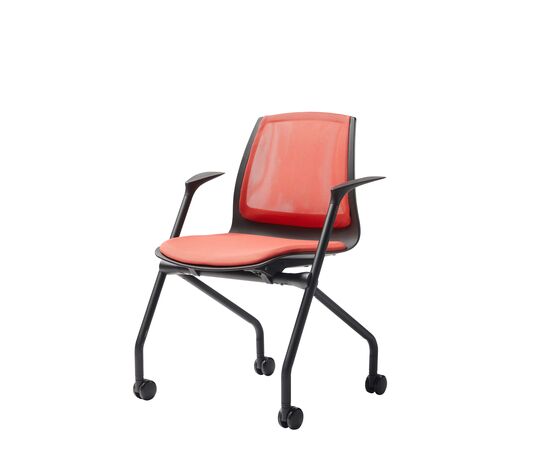 Кресло Дуорест Кью61Н (Duorest Q61N) 690x560x610 Кв61Н (Q61N) Красный, Основной цвет: Красный, Ширина: 690, Ролики: Есть, Высота: 610, Глубина: 560, Материал подлокотников: Нейлон, Вес: 26, Материал крестовины: Каркас-ракушка, Материал сиденья: Ткань Кв6 (Q6), Механизм: Механизм складывания друг в друга,, Подголовник: Нет, Материал спинки: Сетка Кв6 (Q6), Цвет крестовины: Черный, Артикул: Кв61Н (Q61N), изображение 2post-test