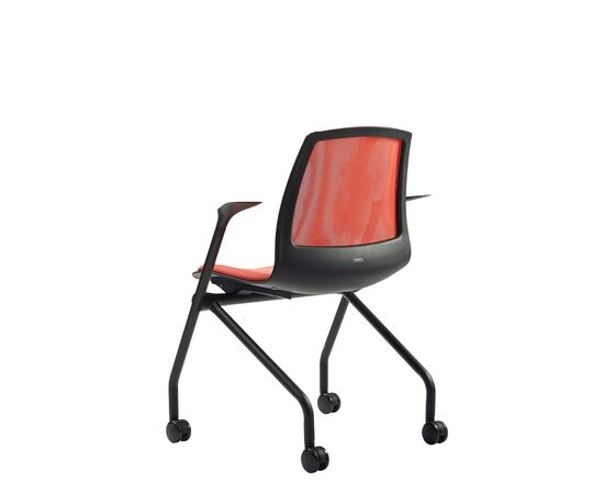 Кресло Дуорест Кью61Н (Duorest Q61N) 690x560x610 Кв61Н (Q61N) Красный, Основной цвет: Красный, Ширина: 690, Ролики: Есть, Высота: 610, Глубина: 560, Материал подлокотников: Нейлон, Вес: 26, Материал крестовины: Каркас-ракушка, Материал сиденья: Ткань Кв6 (Q6), Механизм: Механизм складывания друг в друга,, Подголовник: Нет, Материал спинки: Сетка Кв6 (Q6), Цвет крестовины: Черный, Артикул: Кв61Н (Q61N), изображение 4post-test