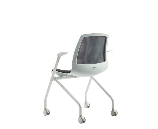 Кресло Дуорест Кью6В1Н (Duorest Q6W1N) белая рама 690x560x610 Кв6В1Н (Q6W1N) белая рама Темно-серый, Основной цвет: Темно-серый, Ширина: 690, Ролики: Есть, Высота: 610, Глубина: 560, Материал крестовины: Каркас-ракушка, Материал сиденья: Ткань Кв6 (Q6), Механизм: Механизм складывания друг в друга,, Подголовник: Нет, Материал спинки: Сетка Кв6 (Q6), Цвет крестовины: Белый, Артикул: Кв6В1Н (Q6W1N) белая рама, изображение 4post-test